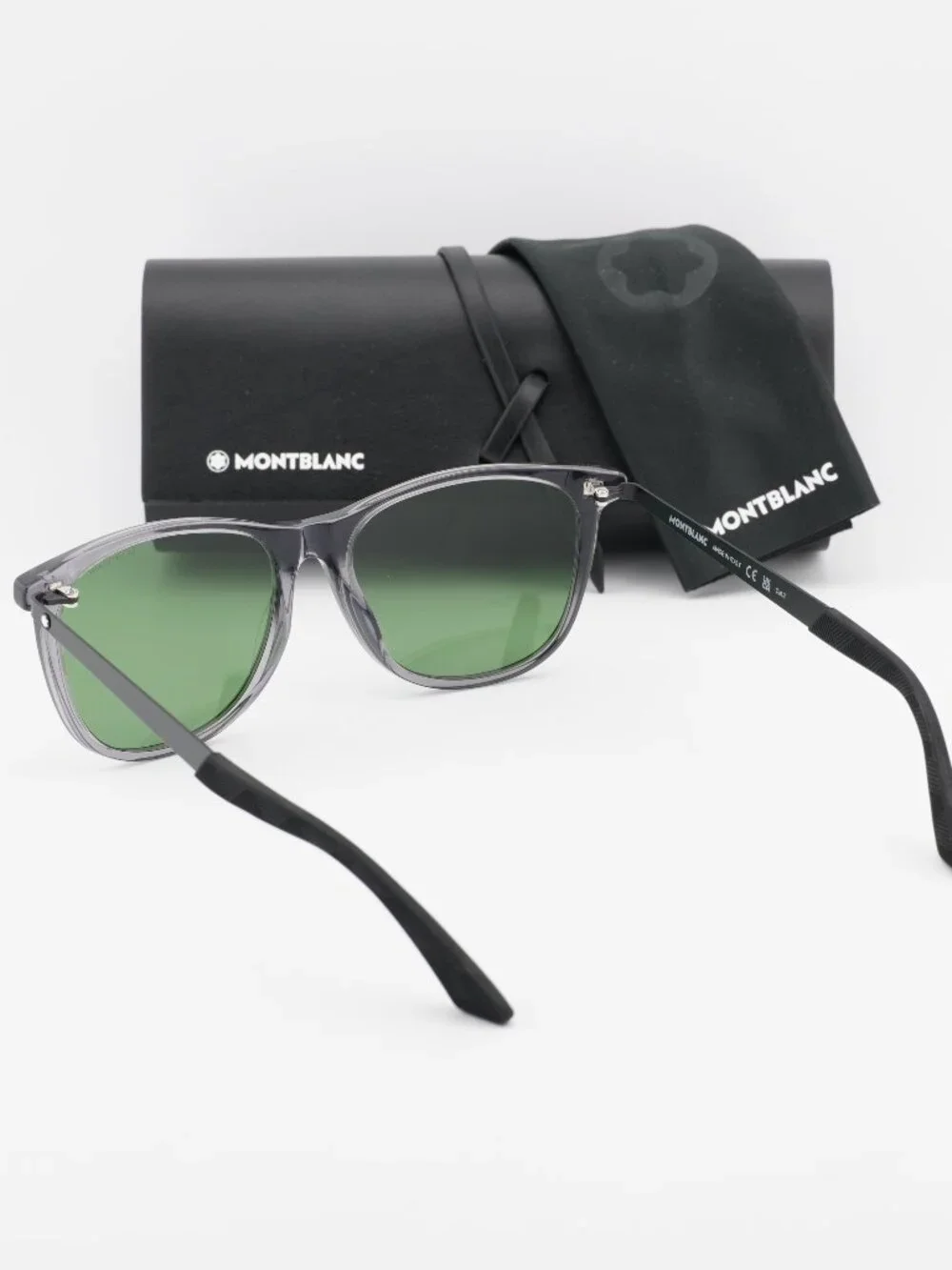 Montblanc MB0330S 002 Square Sunglasses - Grey / Black / Green